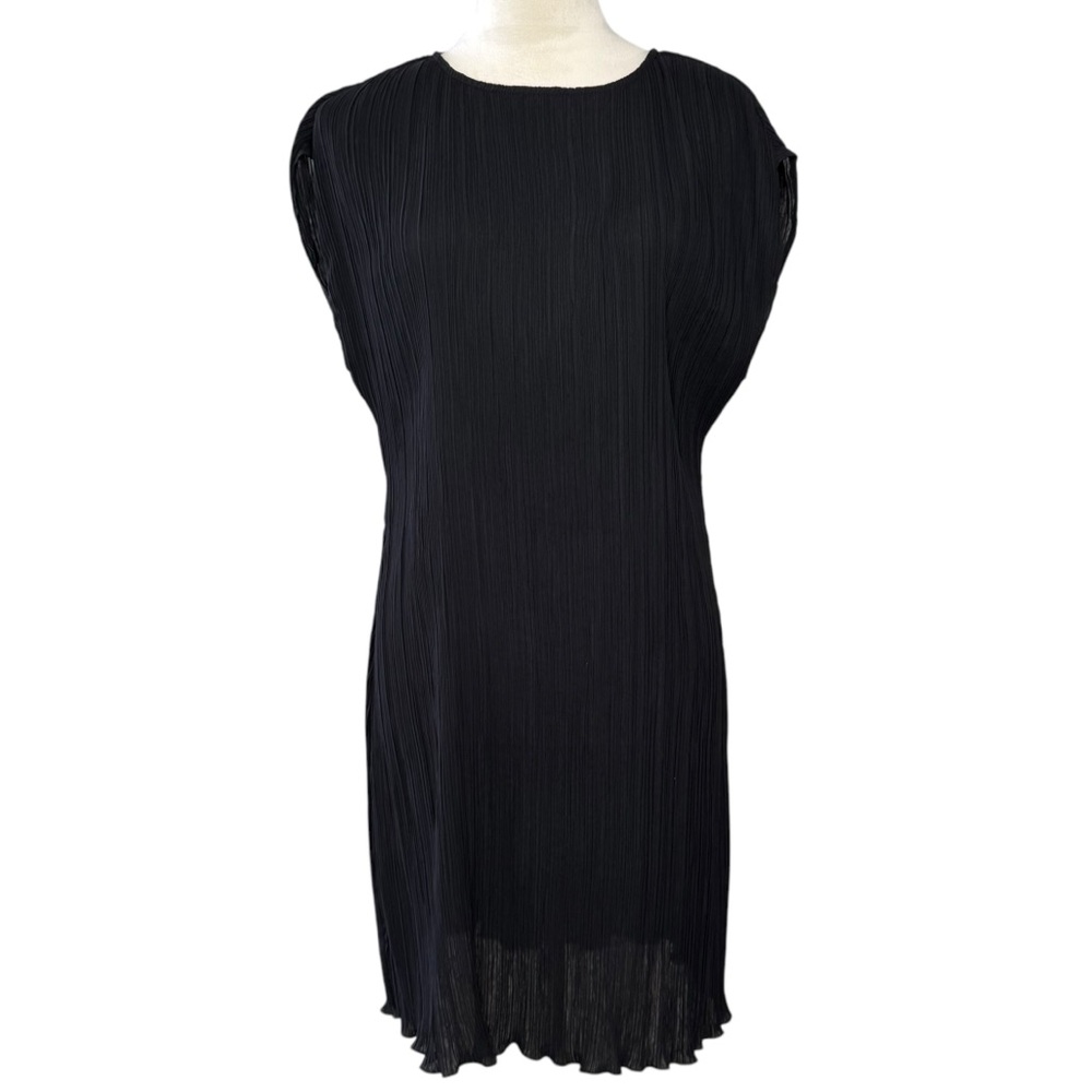 Madewell Plissé Mini Tee Dress Spruce NM519 Black